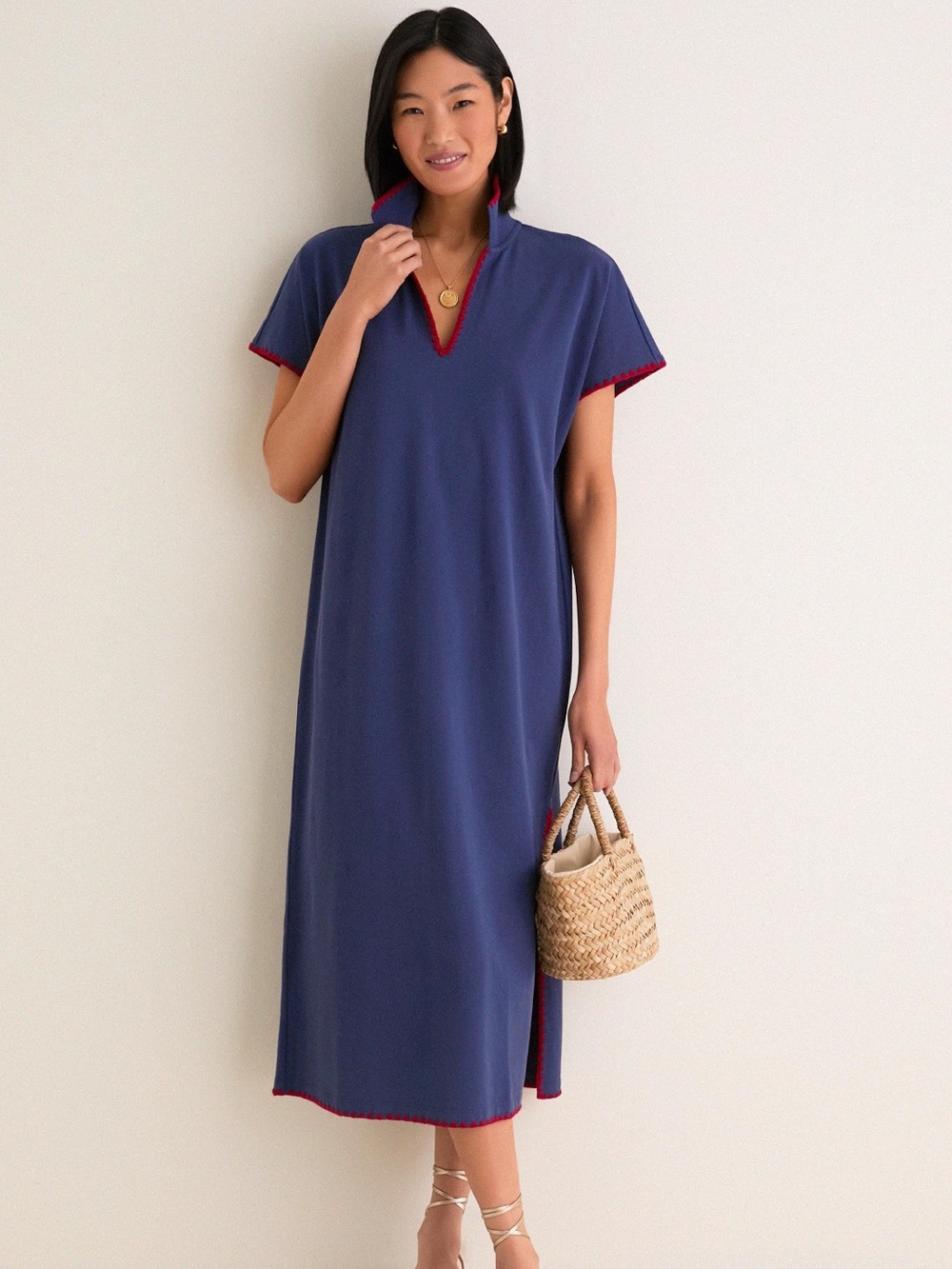 Sail to Sable Color Block Maxi Dress Red & Blue XL NWT